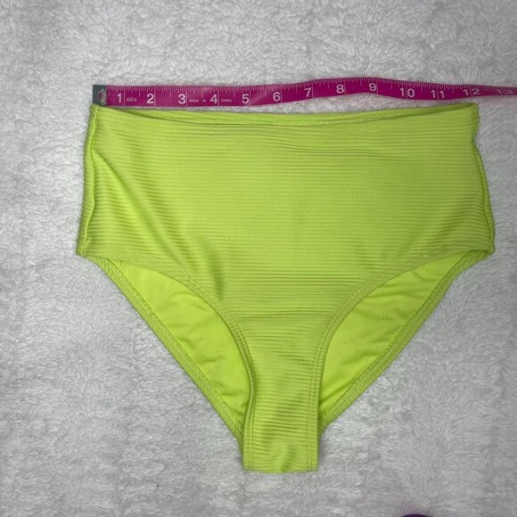 Aeropostale Bikini Swimsuit Small Bright Green Yellow High Rise Waist Chartreuse - Picture 6 of 8